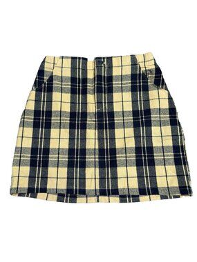 Hollister Plaid Skirt Women's Size XS, Yellow, Black Plaid High Waist Mini